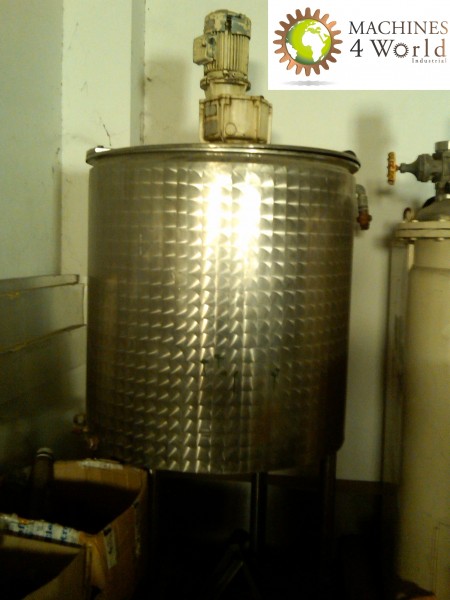 AL0290911- Tank with double jacket in stainless steel with capacity of 500 litres.