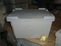 Barquillas plstico color blanco trapezoidal 400mm x 300 mm x 250 mm con tapa