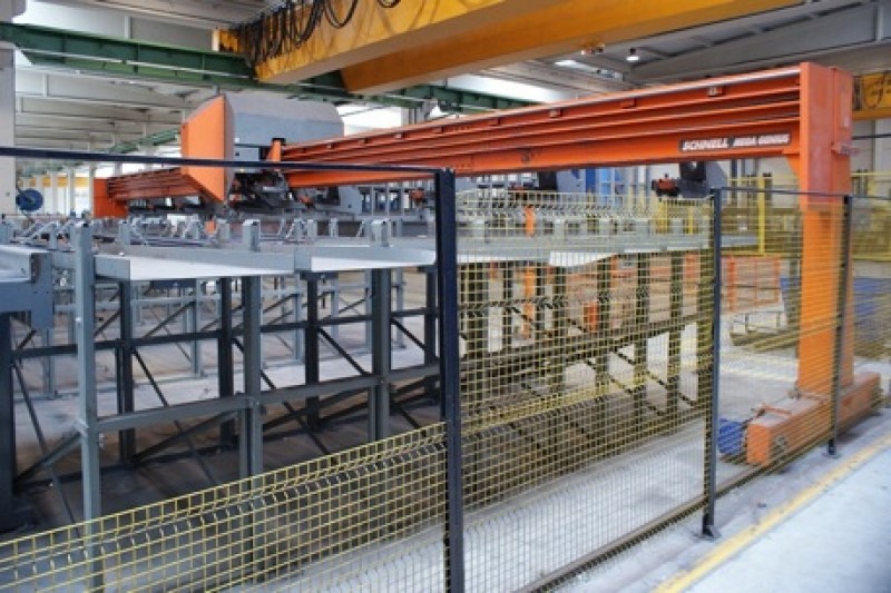 SL SHEAR-LINE 500 PLANT BY SCHNELL Rebar processing line for Civil constructions concrete steel reinforcement cages, and meshes manufacturing.