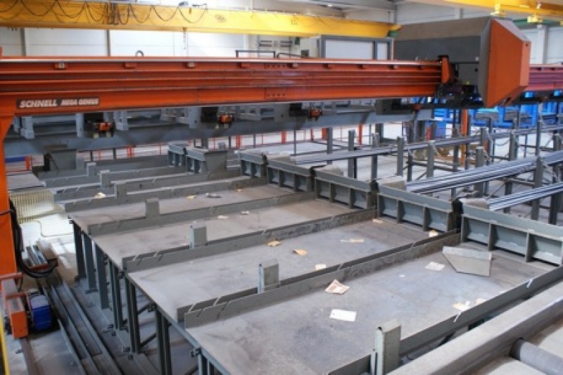 SL SHEAR-LINE 500 PLANT BY SCHNELL Rebar processing line for Civil constructions concrete steel reinforcement cages, and meshes manufacturing.