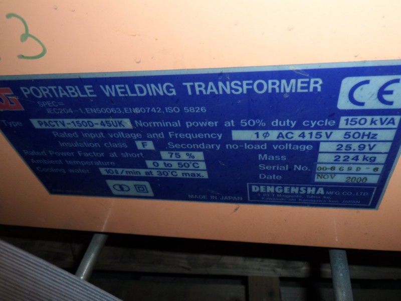 150 kVA cooled water portable welding transformer Dengensha