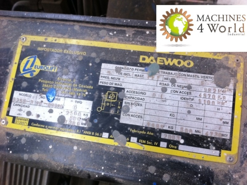 VE-0010911- DAEWOO Fork Lift DIESEL for loading up to 2.500 Kgs.